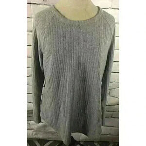 Chaser Womens Size XL Gray Waffle Knit Long Sleeve Henley Shirt